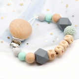 Personalized Name Handmade Silicone Pacifier Chains Safe Teething Chain Baby Teether Eco-friendly Pacifier Clips Holder Chain