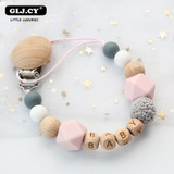 Personalized Name Handmade Silicone Pacifier Chains Safe Teething Chain Baby Teether Eco-friendly Pacifier Clips Holder Chain