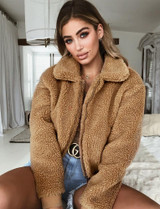European and American Autumn and Winter Warm Fleece Jacket Coats and Jackets Women