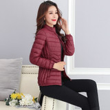 UHYTGF Thin Cotton Jacket Short Tops Winter Jacket Women Coat Korean Slim Plus size Female Parka Coat Wave Pattern Padded Jacket