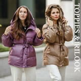 Toppies winter hooded Jacket Coat Women Parkas belt puffer jacket oversized outwear women clothing 2020