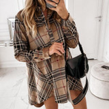Autumn Plaid Printed Women's Shirt Mini Dress Long Sleeve Turn-Down Collar Female Dresses Streetwear Casual Loose Ladies Clothes Autumn Plaid Printed Women's Shirt Mini Dress Long Sleeve Turn-Down Collar Female Dresses Streetwear Casual Loose Ladies Clothes