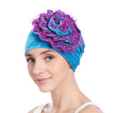 Floral Faux Pearl Beading Islamic Muslim Hijab Women Turban Hat Pleuche Headwrap Floral Faux Pearl Beading Islamic Muslim Hijab Women Turban Hat Pleuche Headwrap