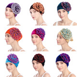 Floral Faux Pearl Beading Islamic Muslim Hijab Women Turban Hat Pleuche Headwrap Floral Faux Pearl Beading Islamic Muslim Hijab Women Turban Hat Pleuche Headwrap