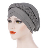 Fashion Women Solid Color Braid Muslim Hijab Turban Head Wrap Hat Chemo Cap Fashion Women Solid Color Braid Muslim Hijab Turban Head Wrap Hat Chemo Cap