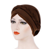 Fashion Women Solid Color Braid Muslim Hijab Turban Head Wrap Hat Chemo Cap Fashion Women Solid Color Braid Muslim Hijab Turban Head Wrap Hat Chemo Cap