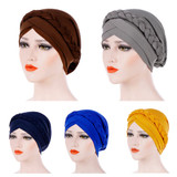 Fashion Women Solid Color Braid Muslim Hijab Turban Head Wrap Hat Chemo Cap Fashion Women Solid Color Braid Muslim Hijab Turban Head Wrap Hat Chemo Cap