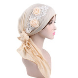 Fashion Flower Women Muslim Turban Cotton Head Wrap Hat Chemo Cap Headscarf Fashion Flower Women Muslim Turban Cotton Head Wrap Hat Chemo Cap Headscarf