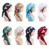 Fashion Flower Women Muslim Turban Cotton Head Wrap Hat Chemo Cap Headscarf Fashion Flower Women Muslim Turban Cotton Head Wrap Hat Chemo Cap Headscarf