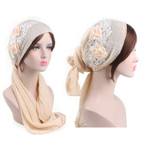 Fashion Flower Women Muslim Turban Cotton Head Wrap Hat Chemo Cap Headscarf Fashion Flower Women Muslim Turban Cotton Head Wrap Hat Chemo Cap Headscarf