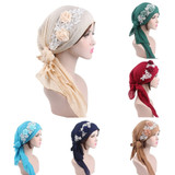 Fashion Flower Women Muslim Turban Cotton Head Wrap Hat Chemo Cap Headscarf Fashion Flower Women Muslim Turban Cotton Head Wrap Hat Chemo Cap Headscarf