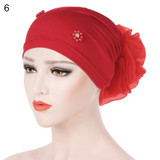 Islamic Muslim Hijab Faux Pearl Rhinestone Women Flower Back Turban Hat Headwrap Islamic Muslim Hijab Faux Pearl Rhinestone Women Flower Back Turban Hat Headwrap