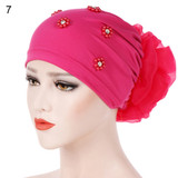 Islamic Muslim Hijab Faux Pearl Rhinestone Women Flower Back Turban Hat Headwrap Islamic Muslim Hijab Faux Pearl Rhinestone Women Flower Back Turban Hat Headwrap