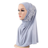 Fashion Lace Flower Rhinestone Decor Women Scarf Muslim Hijab Head Wrap Headwear Fashion Lace Flower Rhinestone Decor Women Scarf Muslim Hijab Head Wrap Headwear