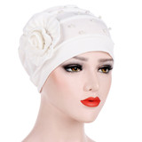 Floral Faux Pearl Islamic Muslim Hijab Women Flower Back Turban Hat Headwrap Floral Faux Pearl Islamic Muslim Hijab Women Flower Back Turban Hat Headwrap