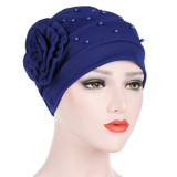 Floral Faux Pearl Islamic Muslim Hijab Women Flower Back Turban Hat Headwrap Floral Faux Pearl Islamic Muslim Hijab Women Flower Back Turban Hat Headwrap
