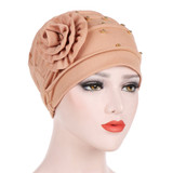 Floral Faux Pearl Islamic Muslim Hijab Women Flower Back Turban Hat Headwrap Floral Faux Pearl Islamic Muslim Hijab Women Flower Back Turban Hat Headwrap