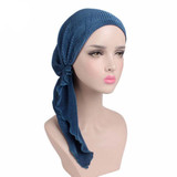 Fashion Women Wrinkle Long Turban Cap Head Wrap Chemo Hat Beanie Muslim Hijab Fashion Women Wrinkle Long Turban Cap Head Wrap Chemo Hat Beanie Muslim Hijab