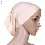 Women's Solid Color Hijab Bonnet Cap Head Cover Wear Muslim Islamic Scarf Hat