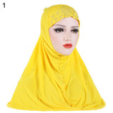 Fashion Rhinestones Bead Decor Women's Muslim Turban Hijab Head Wrap Headscarf Fashion Rhinestones Bead Decor Women's Muslim Turban Hijab Head Wrap Headscarf