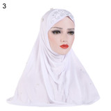 Fashion Rhinestones Bead Decor Women's Muslim Turban Hijab Head Wrap Headscarf Fashion Rhinestones Bead Decor Women's Muslim Turban Hijab Head Wrap Headscarf