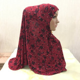 H105 printed pray hijab medium size muslim amira hijab pull on islamic scarf head wrap headband