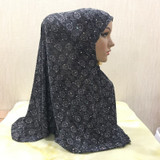 H105 printed pray hijab medium size muslim amira hijab pull on islamic scarf head wrap headband