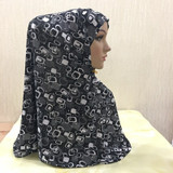 H105 printed pray hijab medium size muslim amira hijab pull on islamic scarf head wrap headband