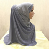 H096 fashion muslim amira hijab with rhinestones pull on hoody islamic scarf head wrap pray scarf headbands