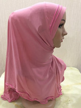H030 high quality medium size 65*60cm muslim amira girls hijab pull on islamic scarf head wrap pray scarves