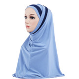 H109 latest two pieces muslim amira hijab plain pull on islamic scarf head wrap headband underscarf hats