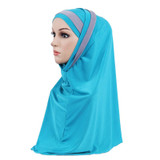 H109 latest two pieces muslim amira hijab plain pull on islamic scarf head wrap headband underscarf hats