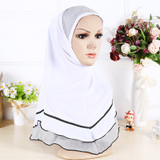 H261 high quality medium size 70*60cm muslim amira hijab with glitters pull on islamic scarf head wrap pray scarves