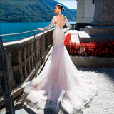 Long Sleeve See Through Illusion Mermaid Wedding Dress