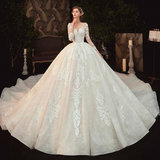 Elegant Ball Gown Lace Wedding Dress