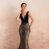 Mermaid Evening Dress Sexy Plunging Backless