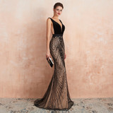 Mermaid Evening Dress Sexy Plunging Backless