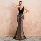 Mermaid Evening Dress Sexy Plunging Backless