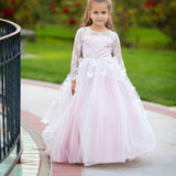 Butterflies Flower Girl Dress  Girls Pageant Gown Lace