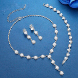 Simulated Pearl Bride Wedding Jewelry Sets Simple Crystal Bridal Necklace Earrings Bracelets Simulated Pearl Bride Wedding Jewelry Sets Simple Crystal Bridal Necklace Earrings Bracelets