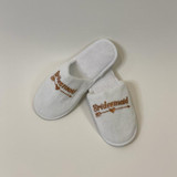Sample Sale - White Slippers "Bridesmaid" in Rose Gold Glitter