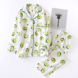Cotton Pajama 2 Pcs with Avocado Printed