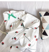 Cotton Pajama with Lovely Strawberry Printing Short Sleeve and Shorts