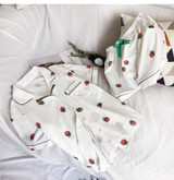 Cotton Pajama with Lovely Strawberry Printing Short Sleeve and Shorts