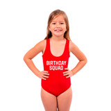BIRTHDAY SQUAD Custom Kids One Piece Swimsuit