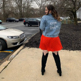 Mrs Bridal Customized Denim Jacket with pearls