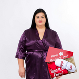 Mother’s Day gift Satin Customized robe + slippers