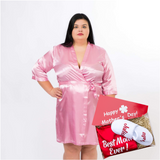 Mother’s Day gift Satin Customized robe + slippers