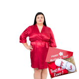 Mother’s Day gift Satin Customized robe + slippers