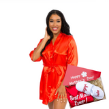 Mother’s Day gift Satin Customized robe + slippers